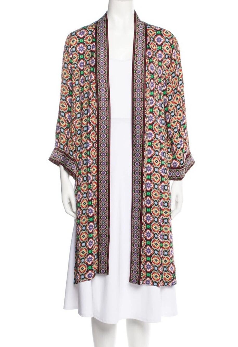 Alice + Olivia Dottie Reversible Kimono Duster Geometric Multicolor RARE!
